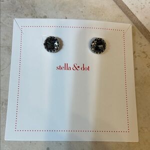 Stella & Dot Sparkling Black Stud Earrings